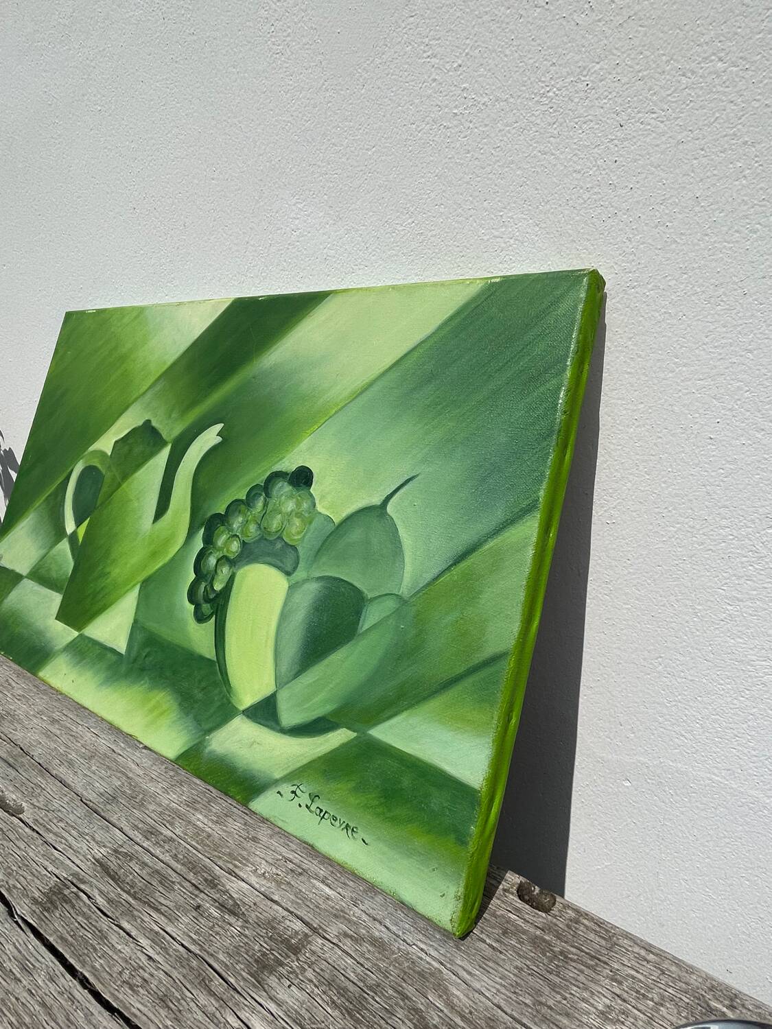 Cubist still life oil on canvas