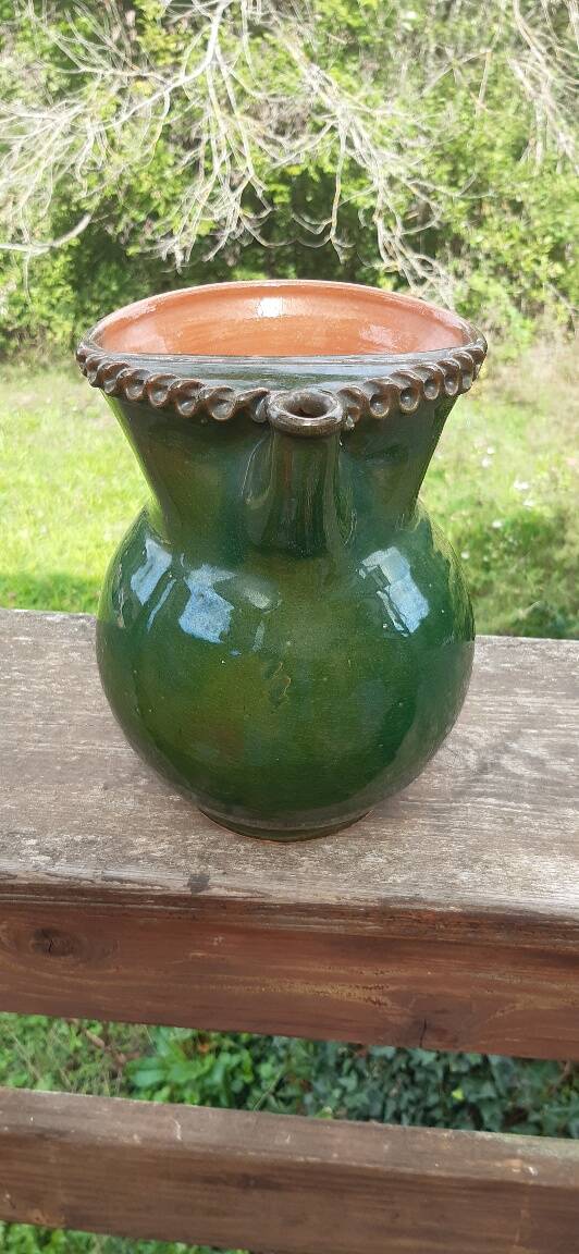 Mid-20th century glazed terracotta pitcher