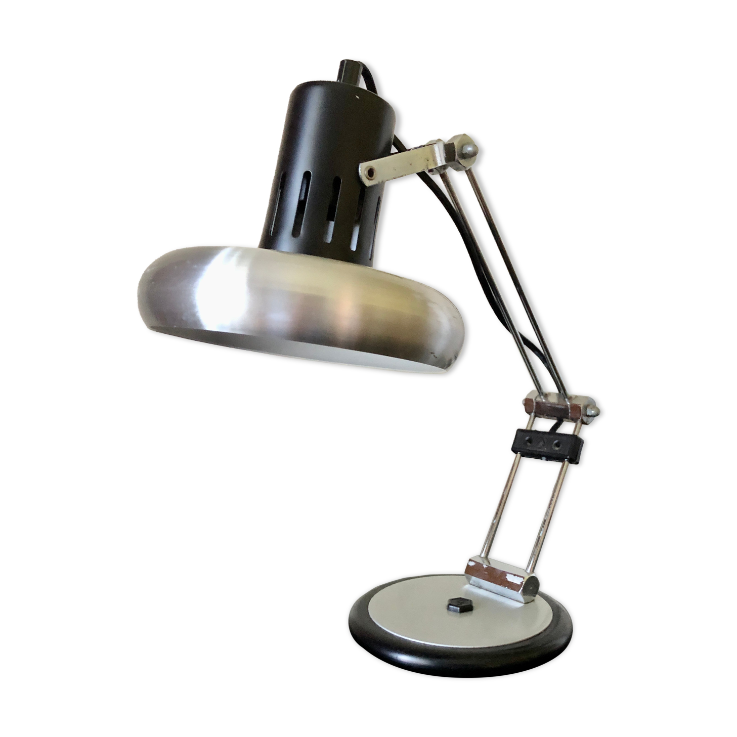 Brushed metal Aluminor lamp 1970