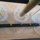 Vintage pendant chandelier in molded glass and brass