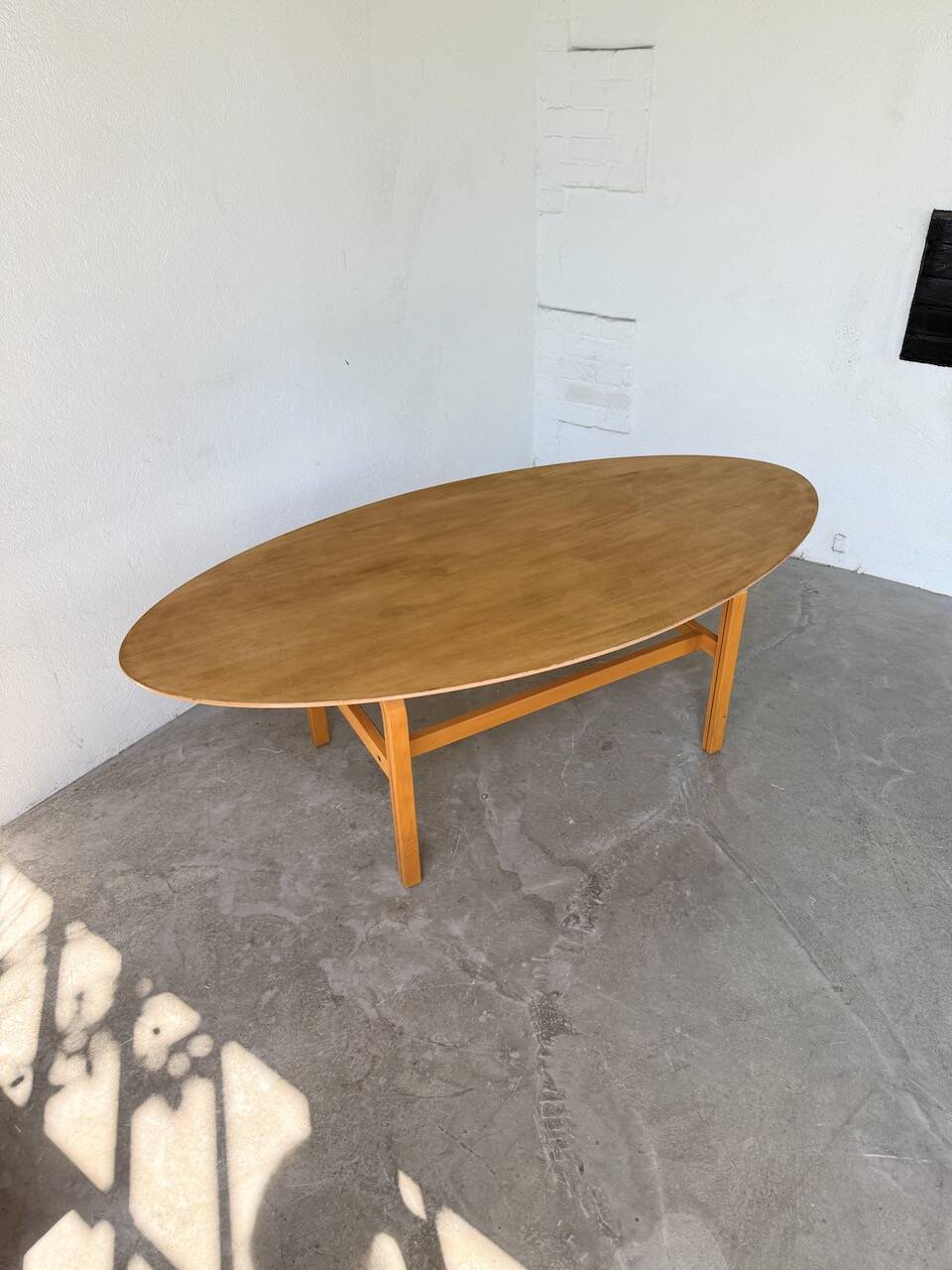 Oval coffee table beech 1980 Aalto Ikea