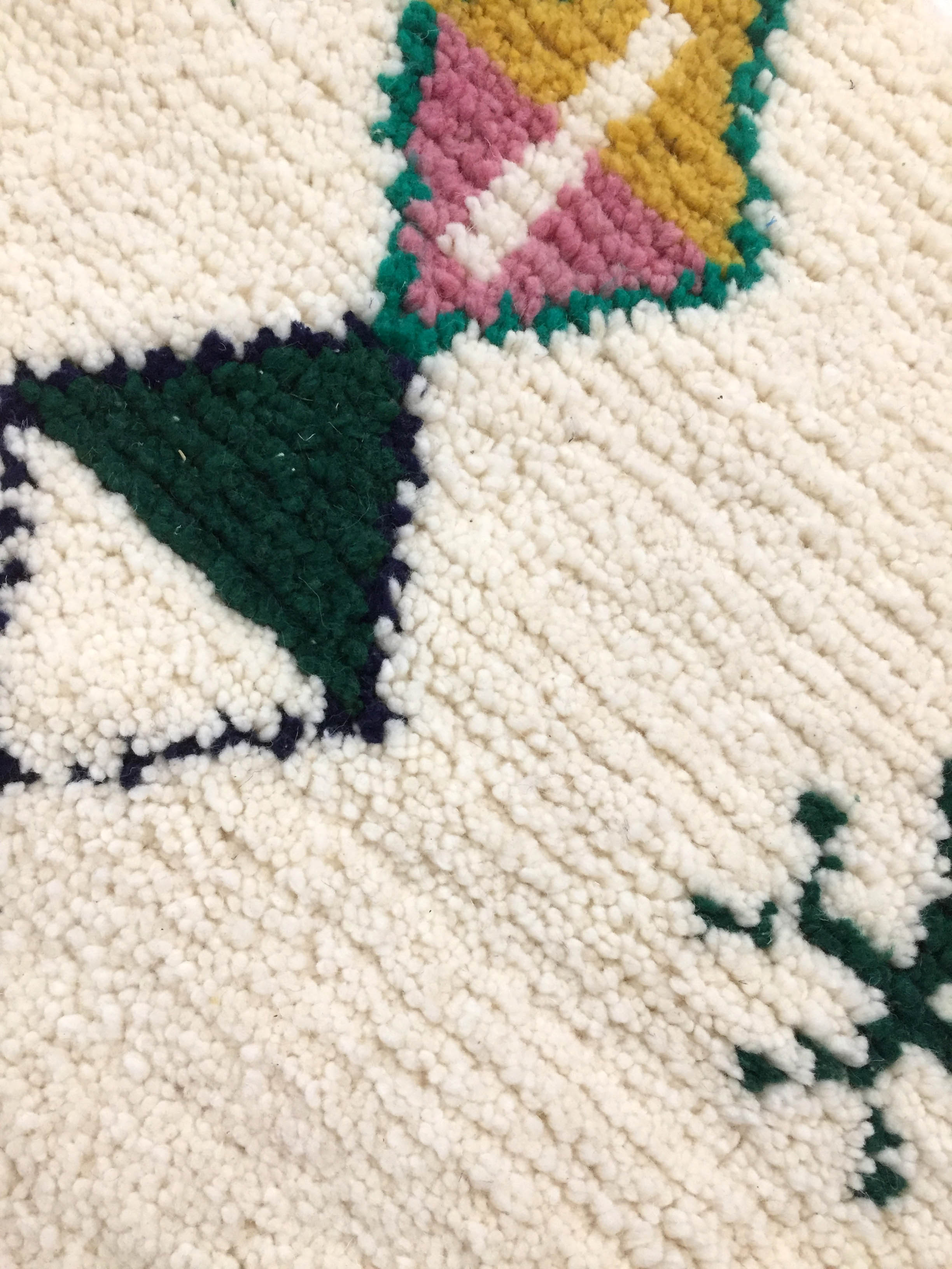 Moroccan Berber carpet azilal ecru with colorful patterns 164x123cm