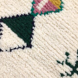 Moroccan Berber carpet azilal ecru with colorful patterns 164x123cm