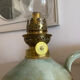 Glazed stoneware oil lamp from the 1960s.