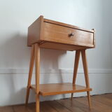 Vintage bedside table compass foot