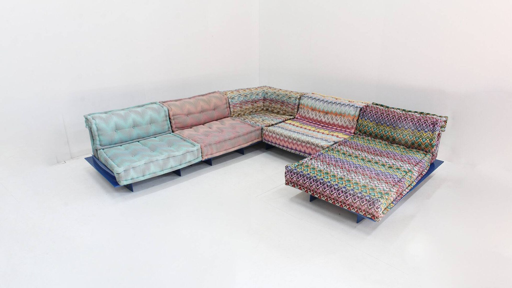 Roche Bobois Mah Jong sofa Missoni design by Hans Hopfer with platform