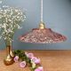 Vintage pink molded glass lampshade pendant light - tableware collection -