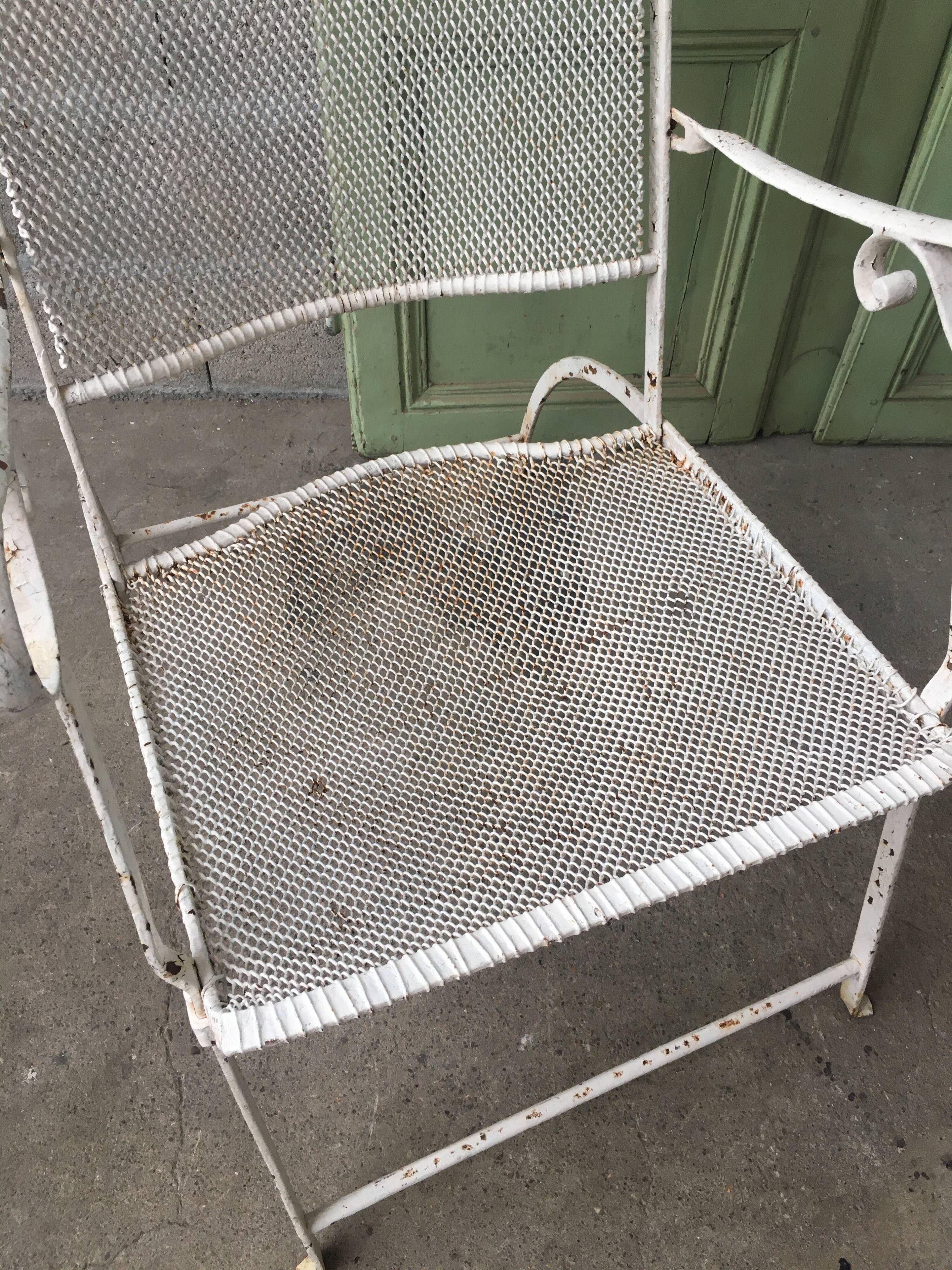 Metal garden armchairs