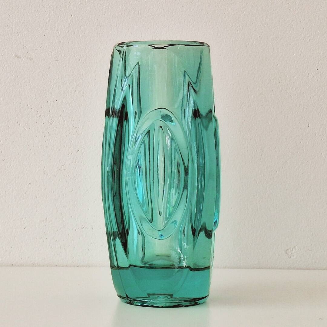 Vase à lentilles en forme de balle Sklo Union des années 1950