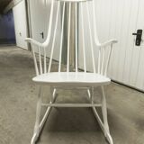 Grandessa rocking chair in white beech by Lena Larsson 1960 for Nesto