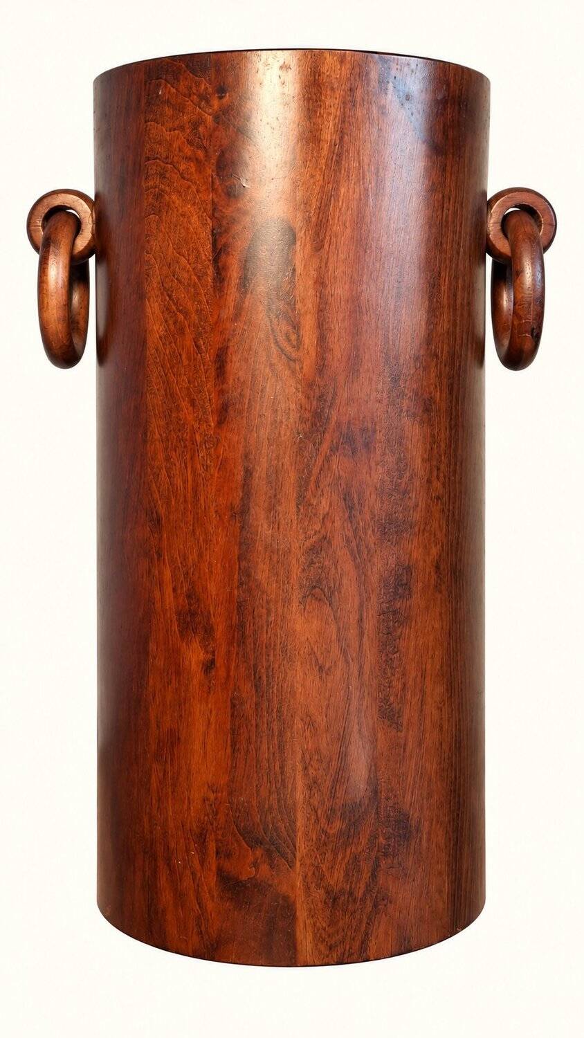 Brutalist/mid-century umbrella stand in walnut – Design 1950-70