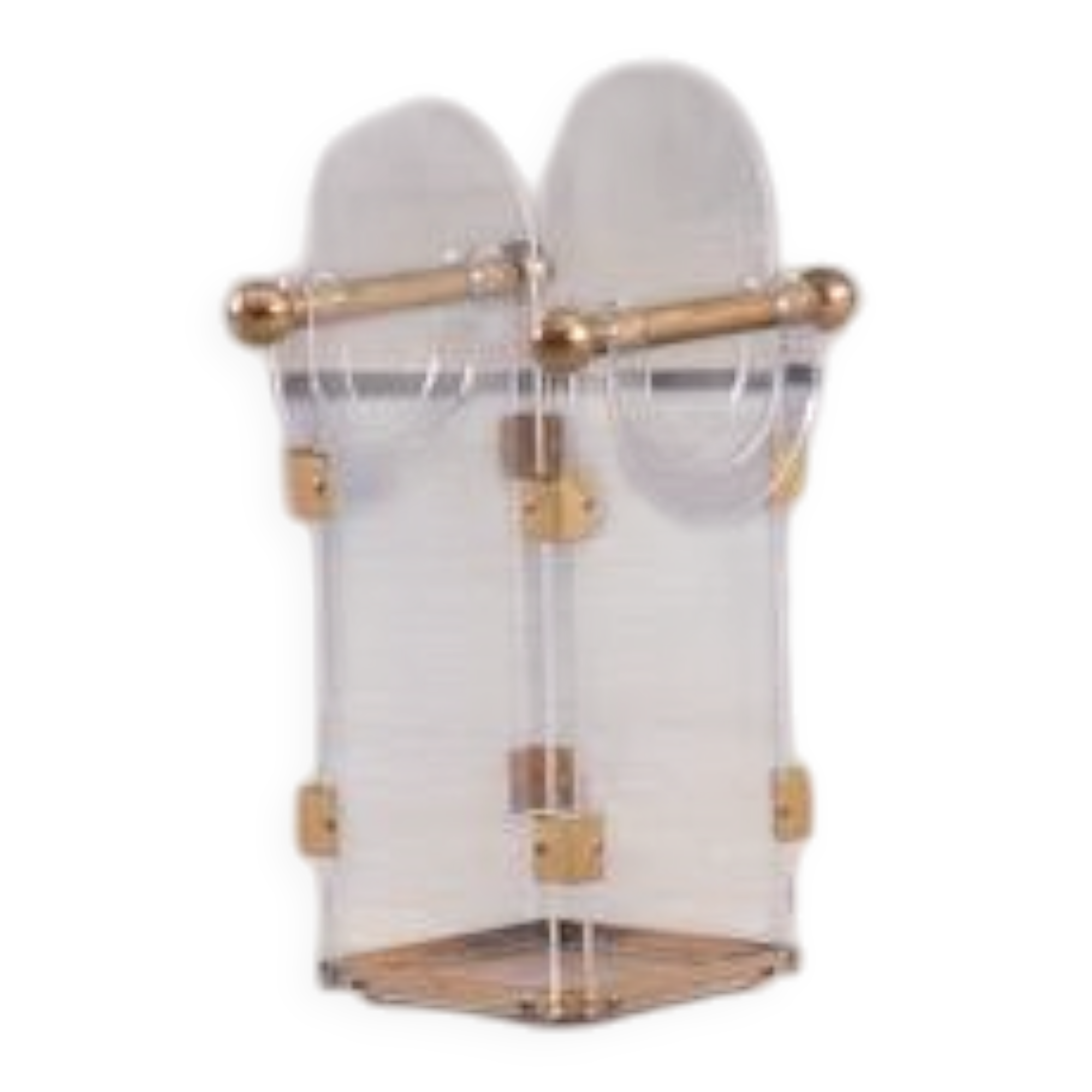 Vintage Fontana Arte acrylic and brass umbrella stand, Italy 1970s