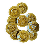 10 assiettes marron en barbotine fruits Choisy le Roi