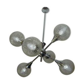 Lustre spoutnik 6 feux annees 70 vintage