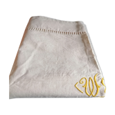 Drap toile écrue metis fleur bleue