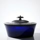 Victorian bonbonnière by George T. & Co, cobalt glass and silver-plated metal, 19th century.
