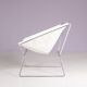 1950s easy chair AP 14 white canvas Pierre Paulin for A. Polak Netherlands