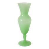 Opaline vase, apple green, 1970 - 30 x 9.5 cm