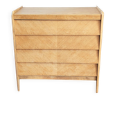 Renovated vintage chest of drawers, 1950s 60s, light oak.