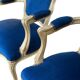 pair of Louis XV style armchairs in blue velvet