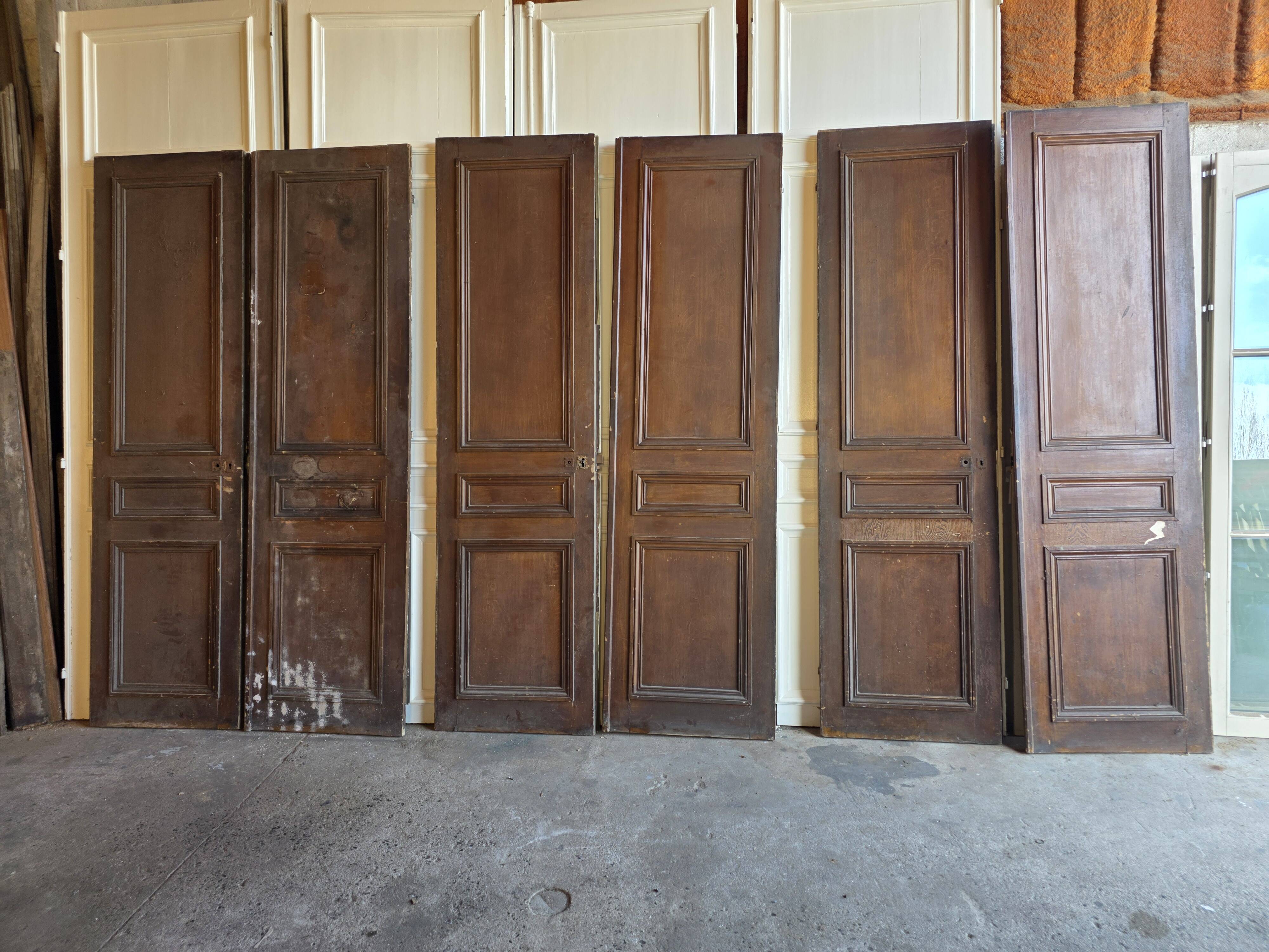 3 paires de portes de séparation du XIXème s.