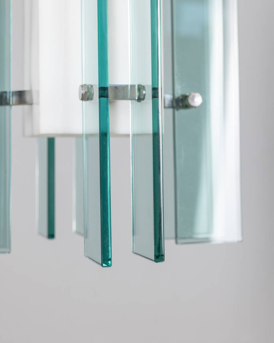 Vintage 60s chandelier in glass and plastic italian design