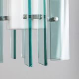 Vintage 60s chandelier in glass and plastic italian design