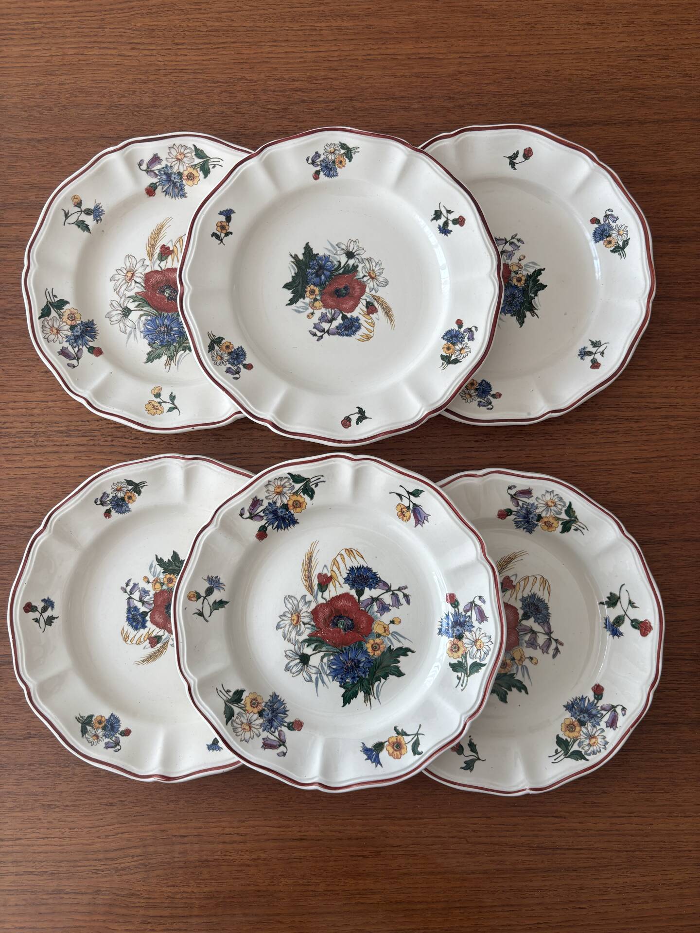 Set of 6 dessert plates Sarreguemines – Agreste model - earthenware