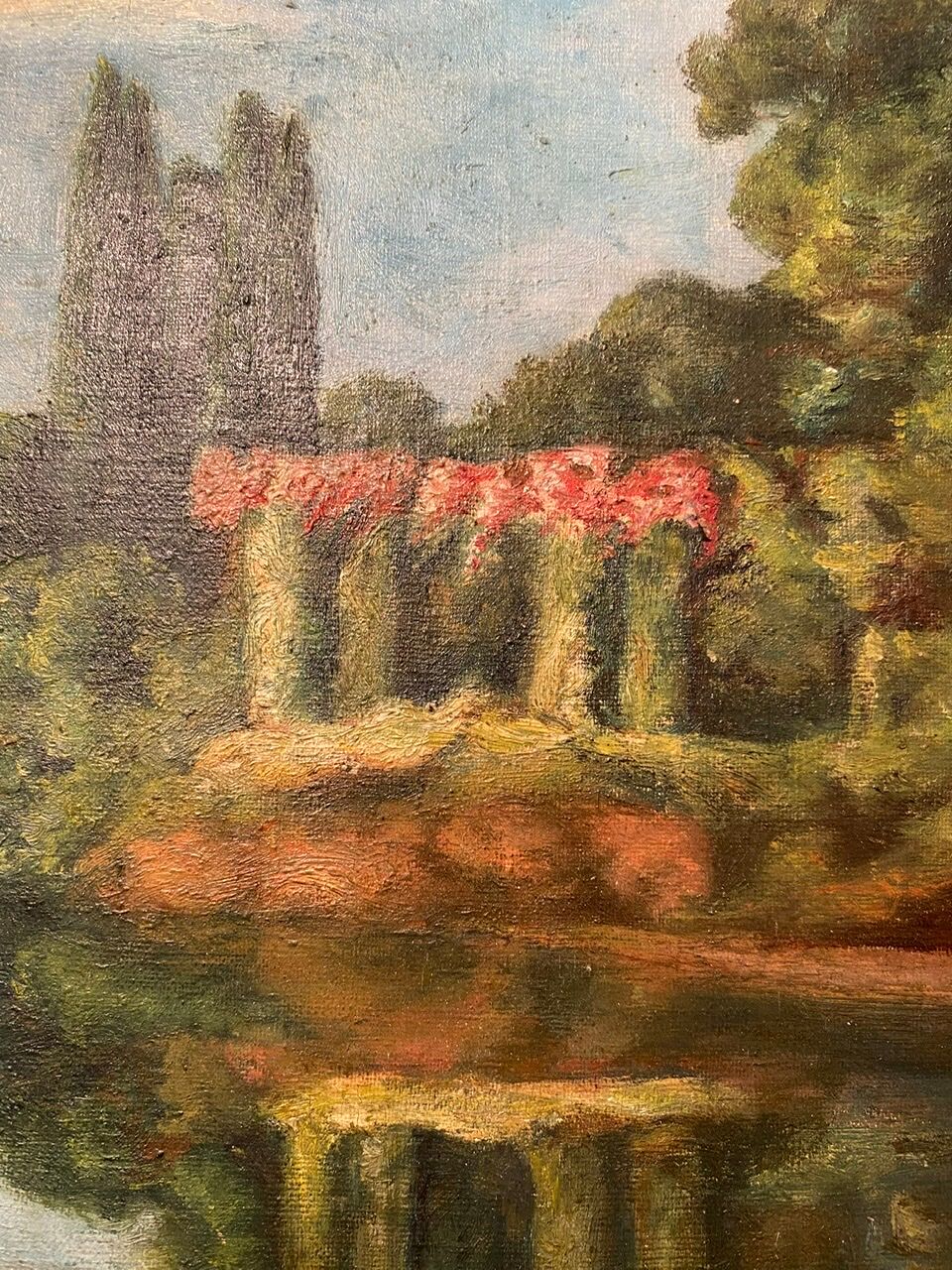 Old painting, landscape, signed, early XX century