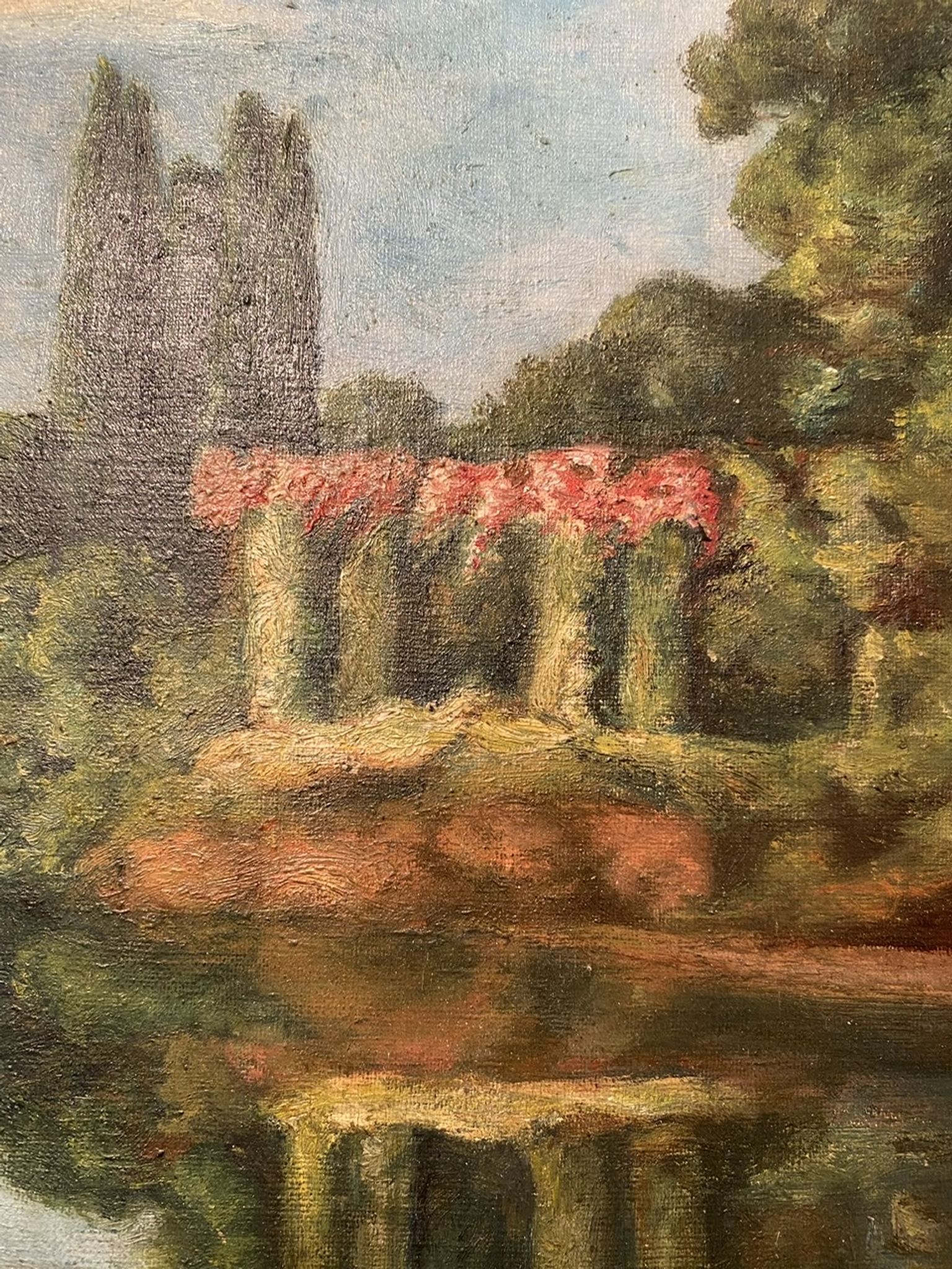 Tableau ancien, paysage, signé, début XX siècle