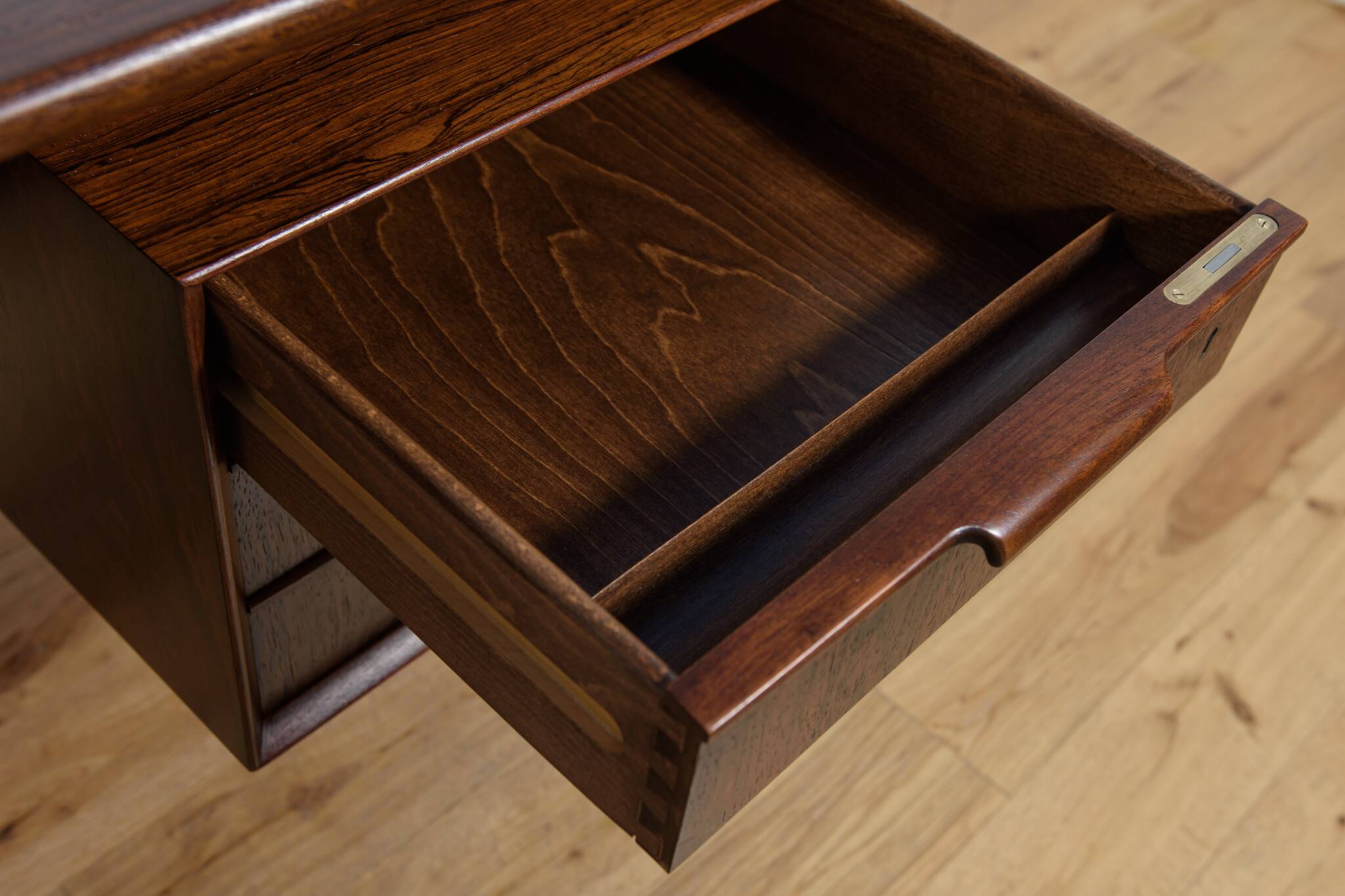 Mid-Century Model 75 Freestanding Teak Desk from Omann Jun, Denmark, 1950s