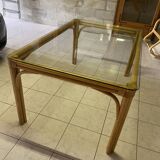 Bamboo and glass table