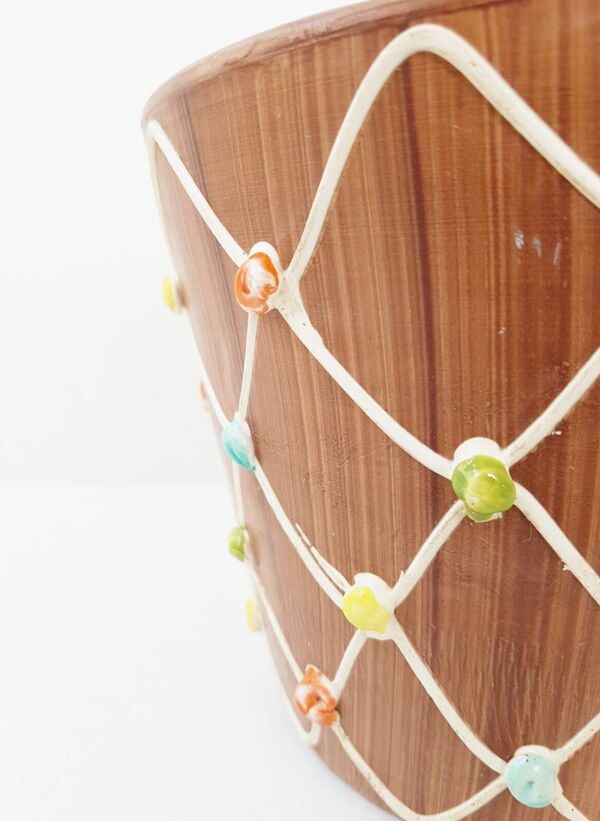 Cache-pot ceramique 1950 1960 vintage rockabilly 50s 60s 50's 60's