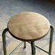 Vintage metal and beech school stool - restored
