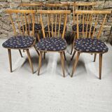 Lot of 6 bistro bar chairs from the 1960s