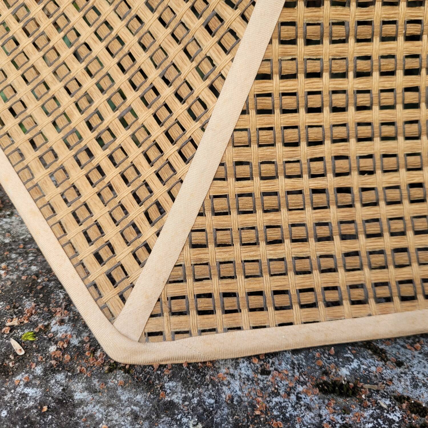 Large Hexagonal Boho Chic Faux Cane Lampshade 1970