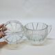 Art deco sugar bowl in molded pressed glass