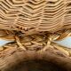 Vintage pouf braided wicker storage chest