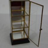 Vintage display case for miniature or jewelry brass and glass