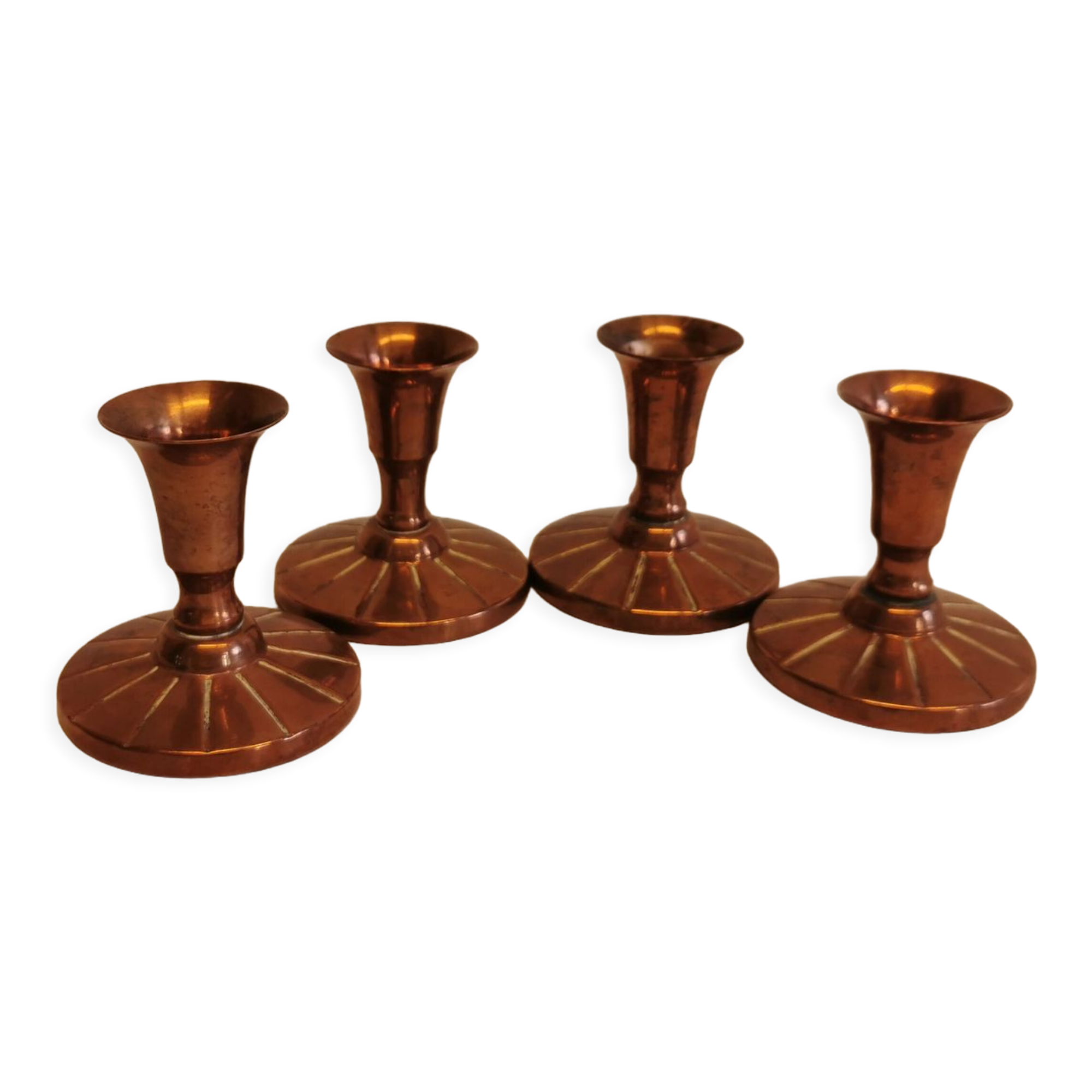 Candlesticks made of copper, Danish design, estimated from the 60s.