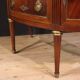 French Louis XVI style half-moon commode with marble top