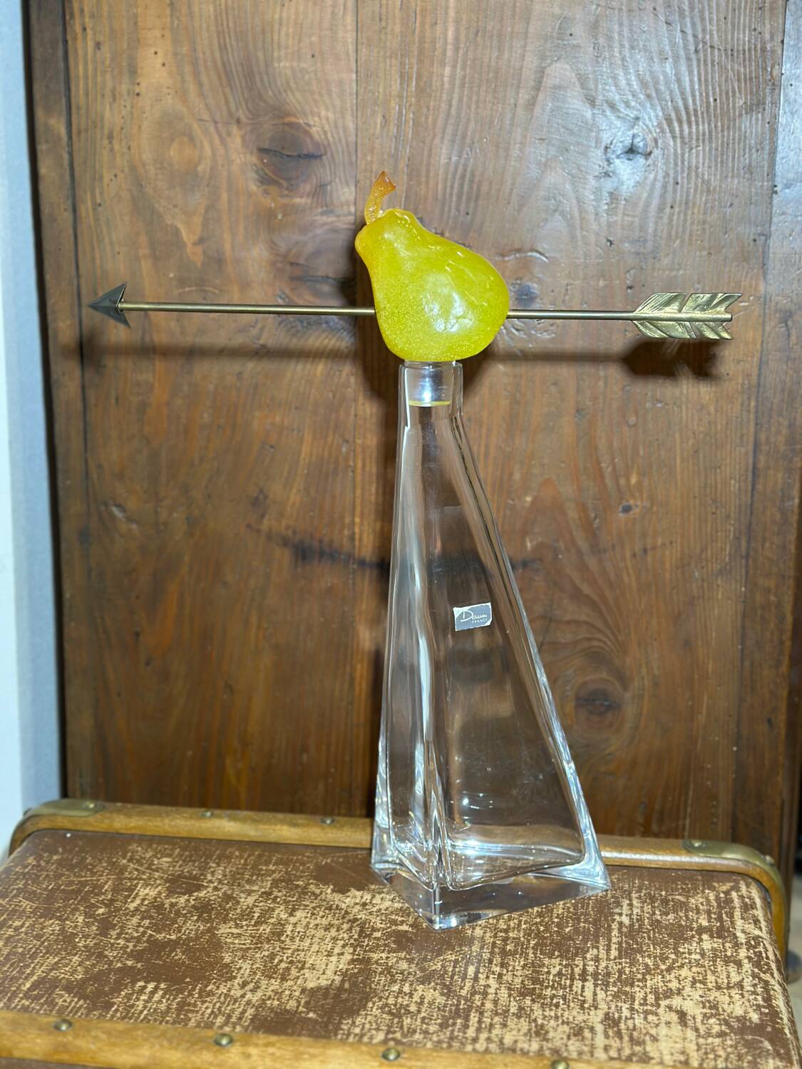 Daum France Crystal Pear Whiskey Decanter Numbered Hilton Mac Connico