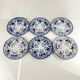 Set of 6 dessert plates in ironstone "Flora" – Creil et Montereau, 19th century, blue