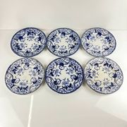 Set of 6 dessert plates in ironstone "Flora" – Creil et Montereau, 19th century, blue