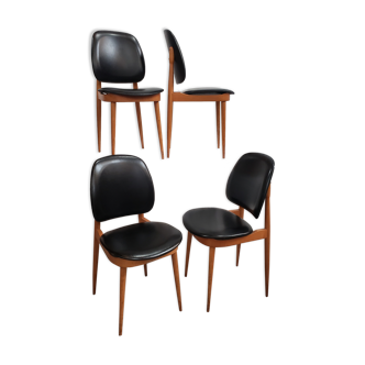 Serie de chaises baumann modèle pegase vintage