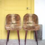 Pair of Moumoute chairs in Baumann style, vintage chairs, retro chair