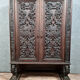 Renaissance cabinet in solid walnut entirely carved around 1850
