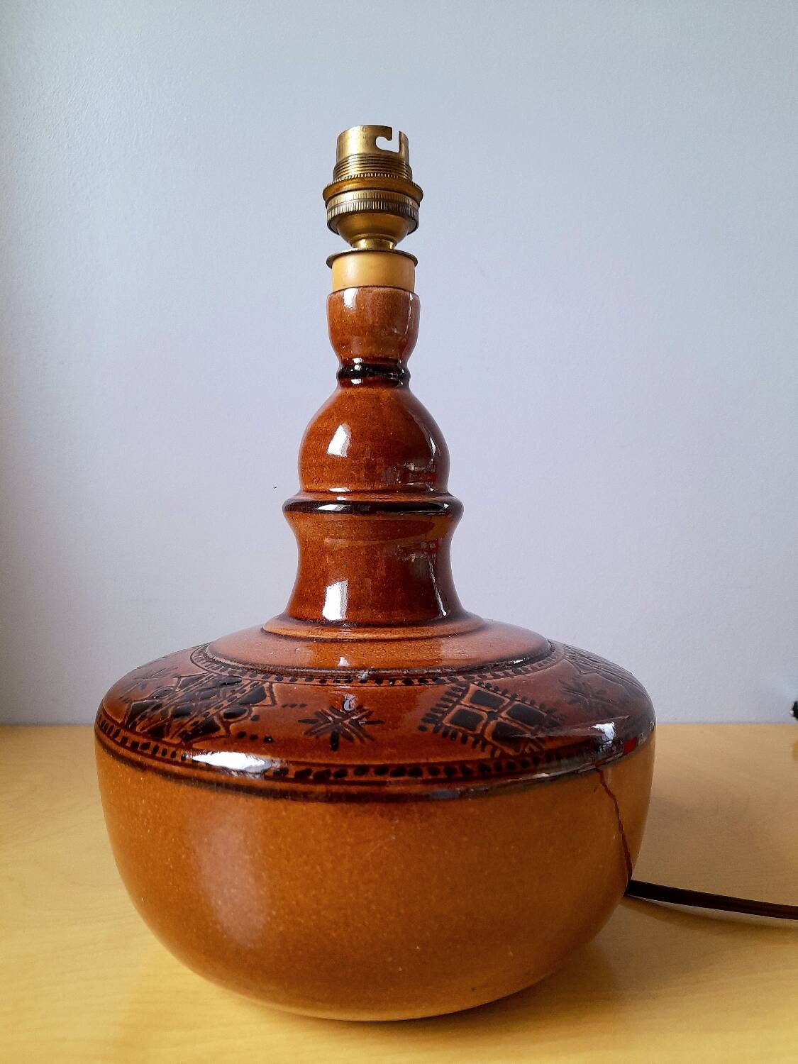 Lampe en céramique émaillée 60s