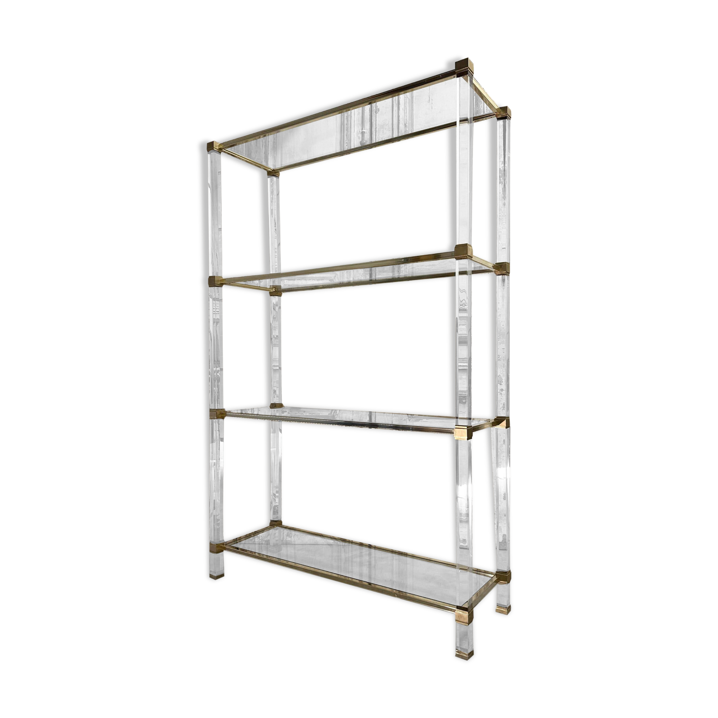 Plexiglass shelf by Pierre Vandel in Hollywood Regency style circa 1970.