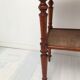 Guéridon table appoint en bois et osier vintage